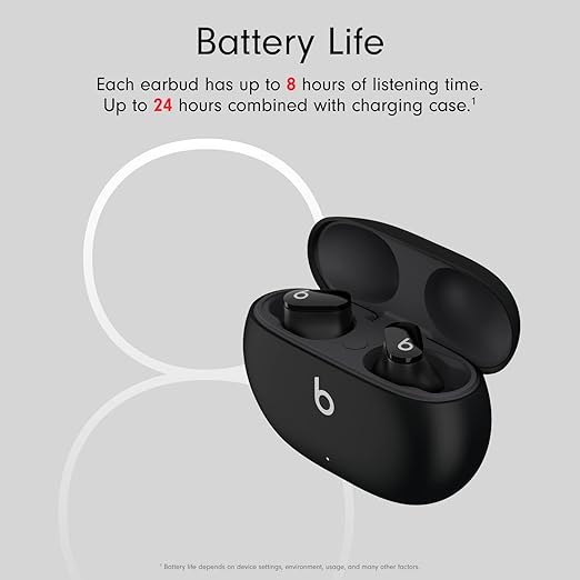 Beats Studio Buds - Wireless Bluetooth Noise Cancelling Earbuds - Up to 8H Battery Life, Up to 24H w Charging Case, IPX4 Rating, Sweat Resistant, Apple & Android Compatible, Built-in Mic - Black - CarrotKart | India's first Open Box ecommerce platform