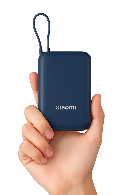 Xiaomi Pocket Power Bank 10000mAh 22.5W with Built-in Cable | Super Fast Charging PD |Smart 12 Layer Protection|Triple Output Ports|Supports Android,Apple, Tablets, Earbuds,Watch(MI Powerbank),Blue - CarrotKart | India's first Open Box ecommerce platform