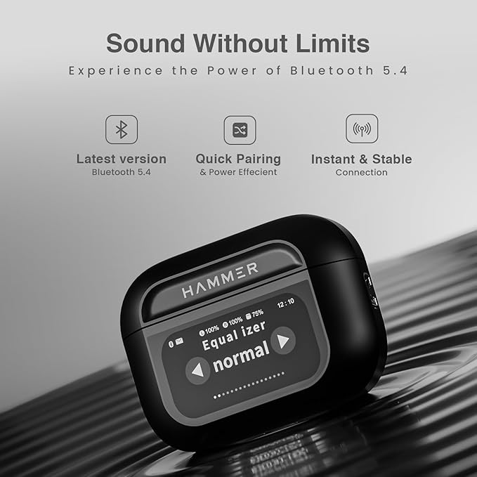 Hammer Screen TWS Earbuds with ANC On-Case Display - CarrotKart | India's first Open Box ecommerce platform