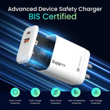 Portronics Adapto 65X 65 W Dual Ports Outputs GaN Fast PD Charger Comes with 100 W Type C to Type C Fast Charging Cable,Compatible with Laptop,MacBook,iPhone 8 and Above,Tablet (White) - CarrotKart | India's first Open Box ecommerce platform