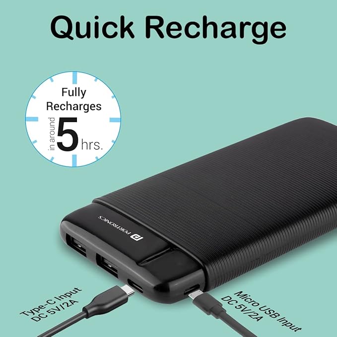 Portronics Powerstation Pro 10000mAh Power Bank - CarrotKart | India's first Open Box ecommerce platform