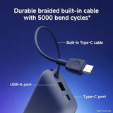Xiaomi Pocket Power Bank 10000mAh 22.5W with Built-in Cable | Super Fast Charging PD |Smart 12 Layer Protection|Triple Output Ports|Supports Android,Apple, Tablets, Earbuds,Watch(MI Powerbank),Blue - CarrotKart | India's first Open Box ecommerce platform