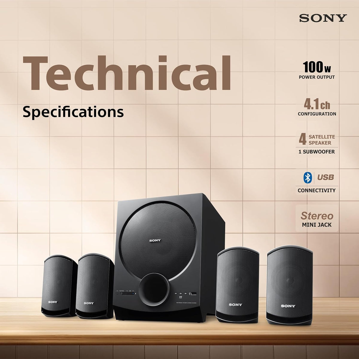 Sony SA-D40M2 80W 4.1 Multimedia Speaker System - CarrotKart | India's first Open Box ecommerce platform