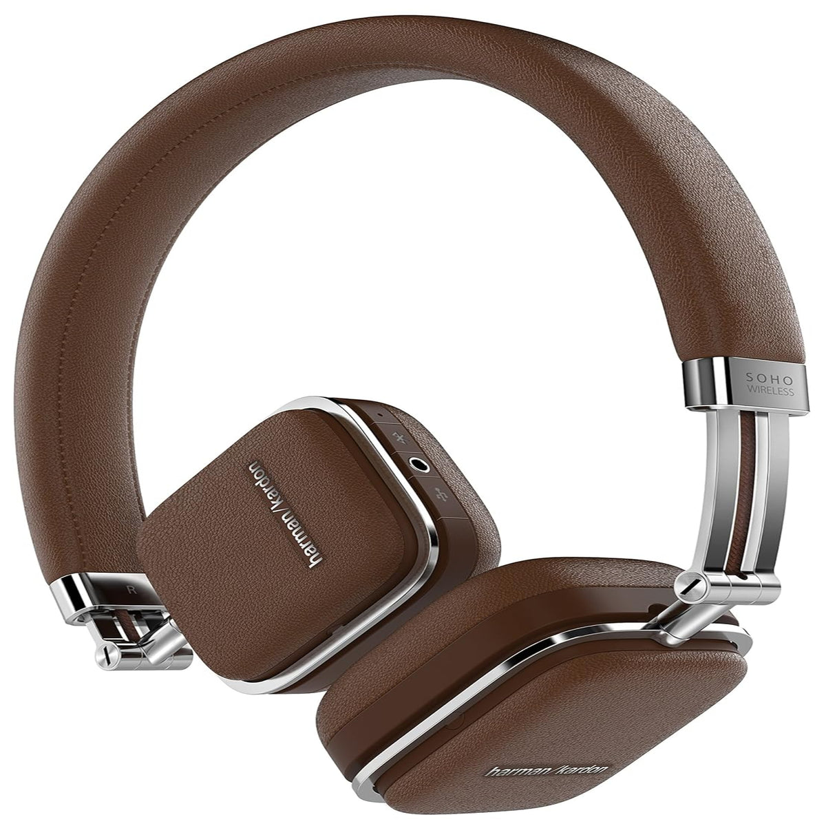 Harman Kardon Soho Wireless NFC Bluetooth On-Ear Headphones (Brown) - CarrotKart | India's first Open Box ecommerce platform