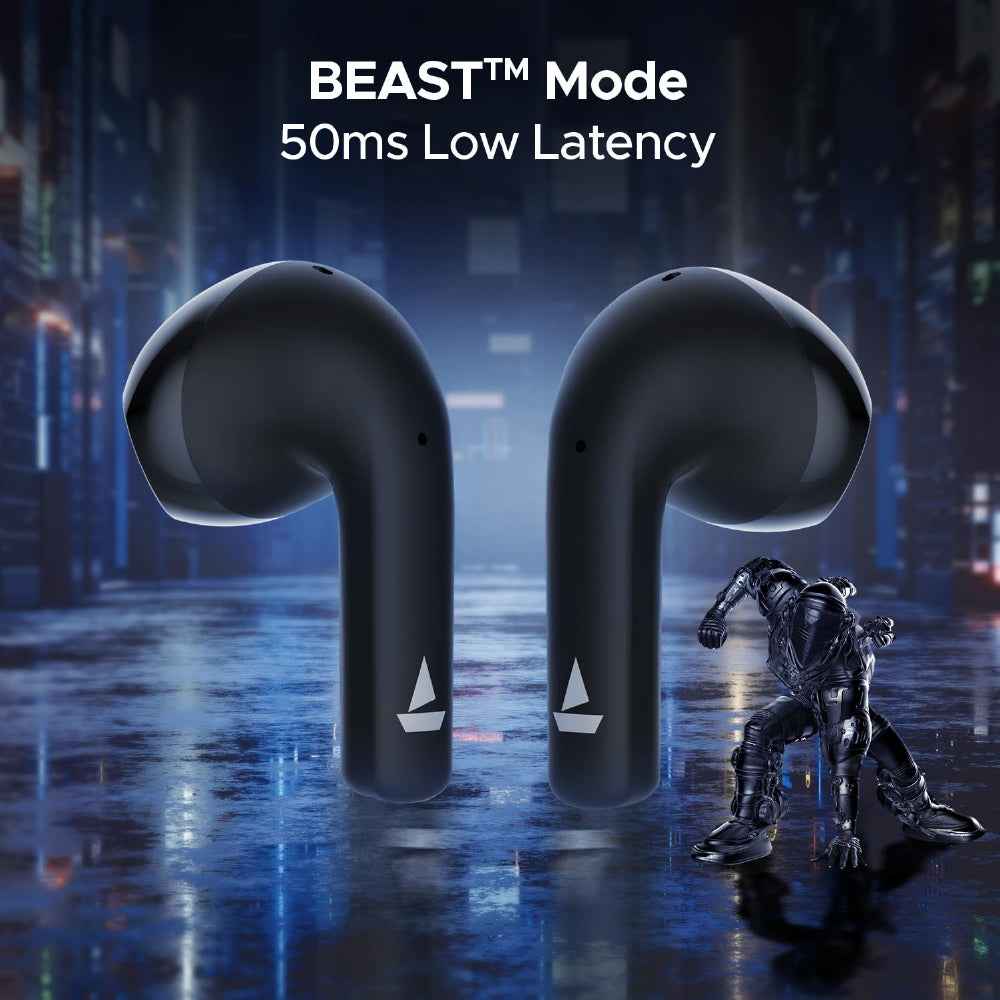boAt Airdopes 125 Wireless Earbuds with 50 Hours Playback, BEAST™ Mode, Bluetooth v5.3, ENx™ Technology