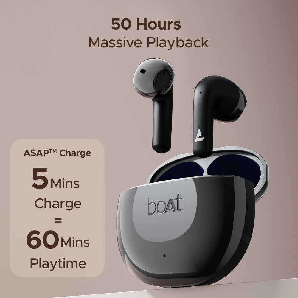 boAt Airdopes 125 Wireless Earbuds with 50 Hours Playback, BEAST™ Mode, Bluetooth v5.3, ENx™ Technology