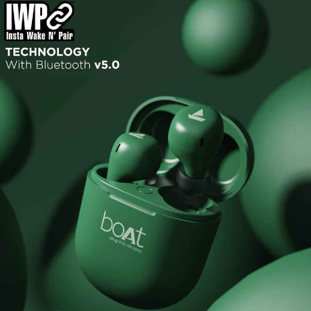 boAt Airdopes 381 Bluetooth In-Ear Wireless Earbuds with 7mm Rhythmic Dynamic Drivers, Nonstop Music UpTo 20 Hours