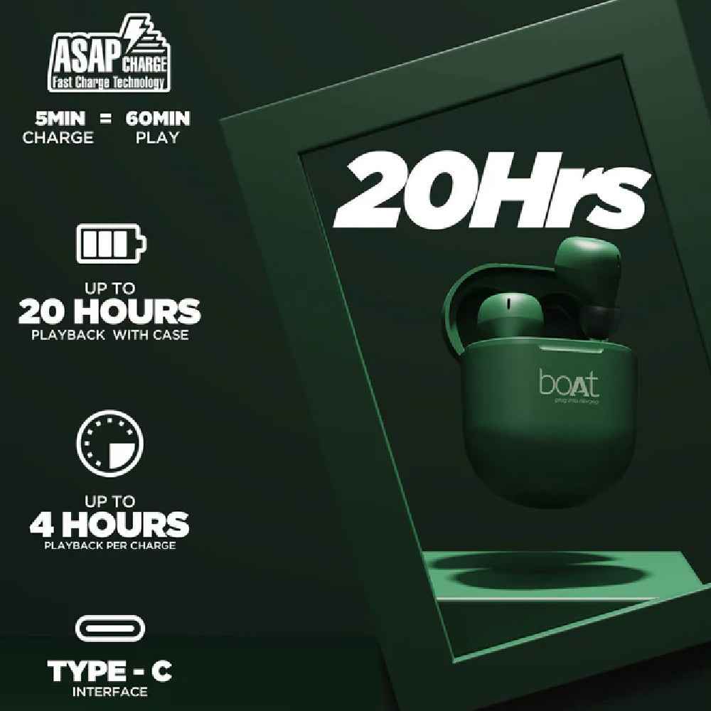 boAt Airdopes 381 Bluetooth In-Ear Wireless Earbuds with 7mm Rhythmic Dynamic Drivers, Nonstop Music UpTo 20 Hours