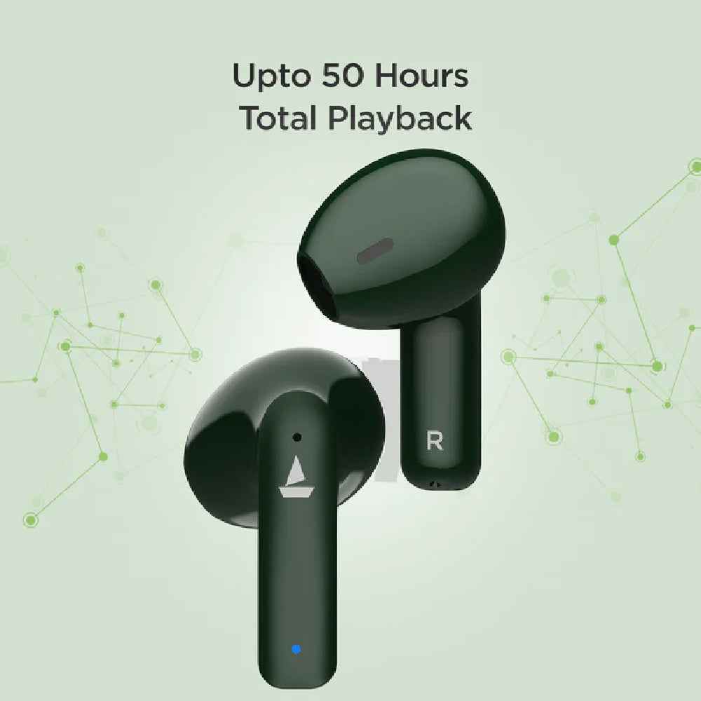 boAt Airdopes 100 TWS Wireless Earbuds with 50 Hours Playback Time, Quad Microphone, IWP™ technology
