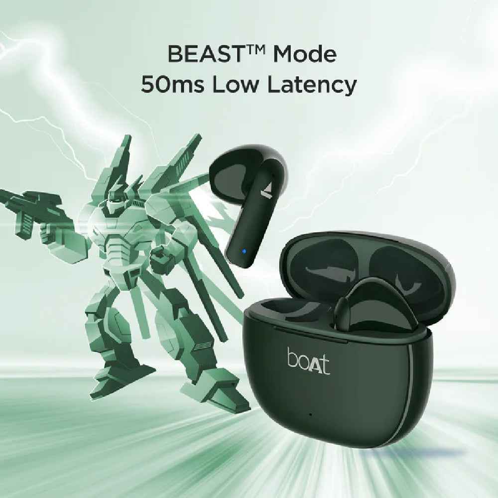boAt Airdopes 100 TWS Wireless Earbuds with 50 Hours Playback Time, Quad Microphone, IWP™ technology
