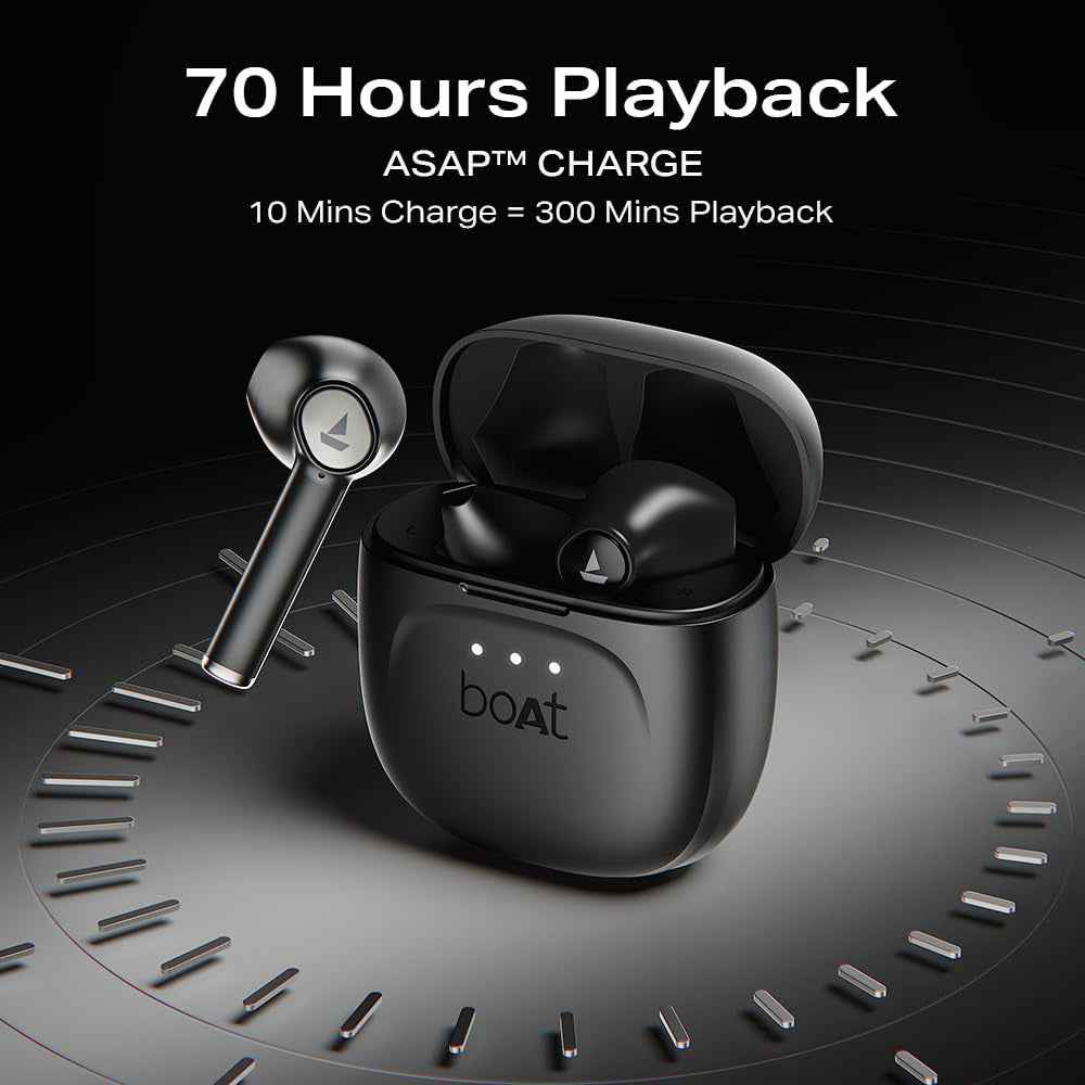 boAt Airdopes 131 Wireless Earbuds with upto 60 Hours Playback, 13mm Drivers, IWP Technology, 650mAh Charging Case