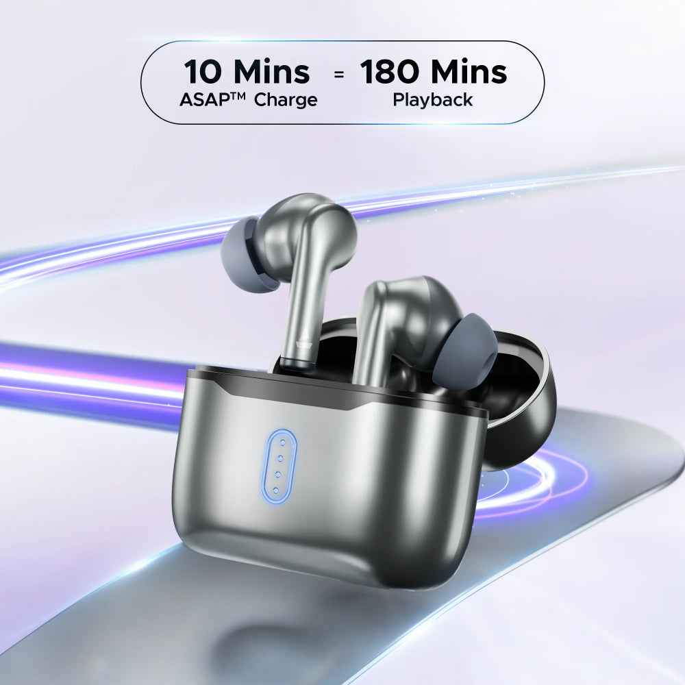 boAt Airdopes 141 Pro Buds Wireless Earbuds with 60H Playback, ENx™ Technology, Sleek Metallic Finish, Bluetooth v5.3