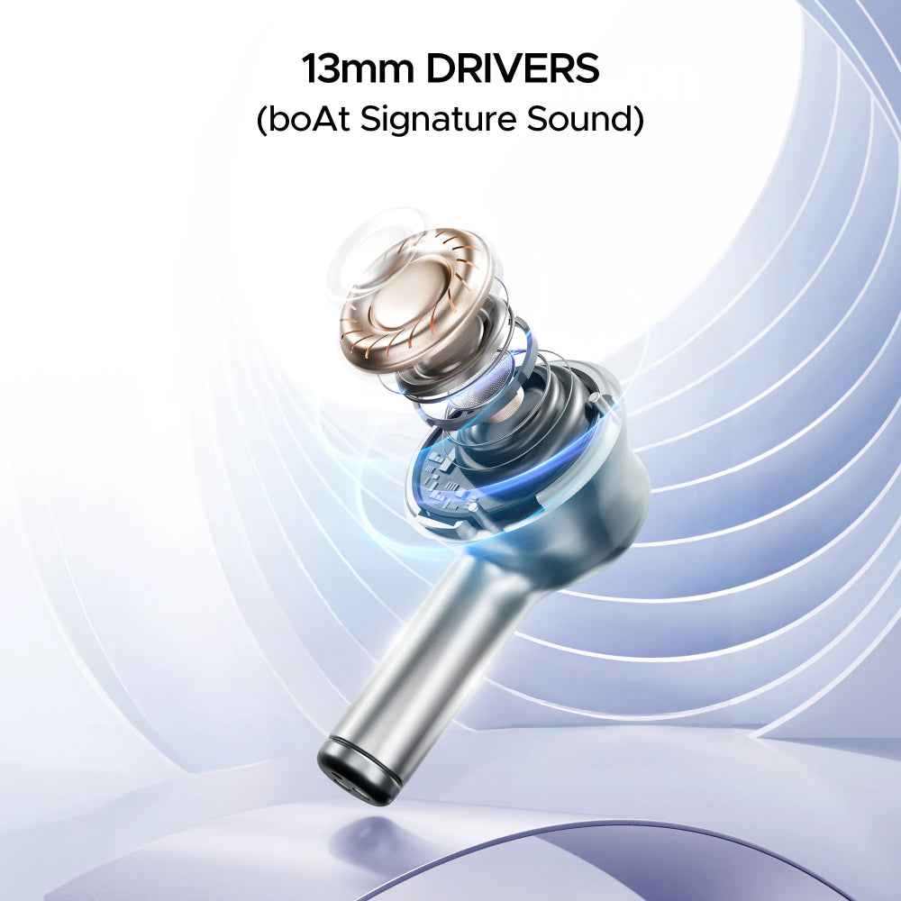 boAt Airdopes 141 Pro Buds Wireless Earbuds with 60H Playback, ENx™ Technology, Sleek Metallic Finish, Bluetooth v5.3