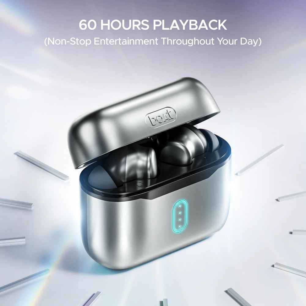 boAt Airdopes 141 Pro Buds Wireless Earbuds with 60H Playback, ENx™ Technology, Sleek Metallic Finish, Bluetooth v5.3