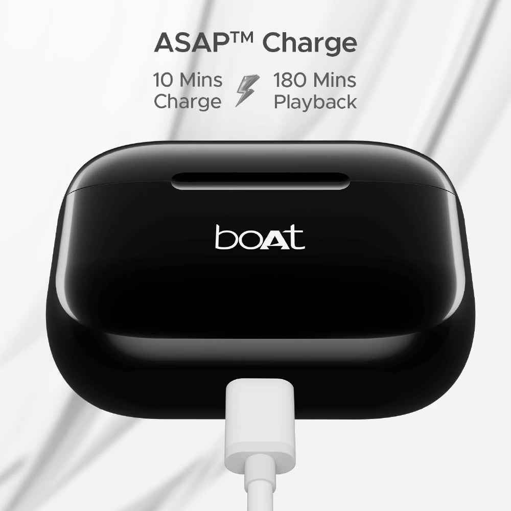 boAt Airdopes 161 Wireless Earbuds with Massive Playback of upto 40 Hours, IPX5 Water & Sweat Resistance, IWP Technology, Type C Interface