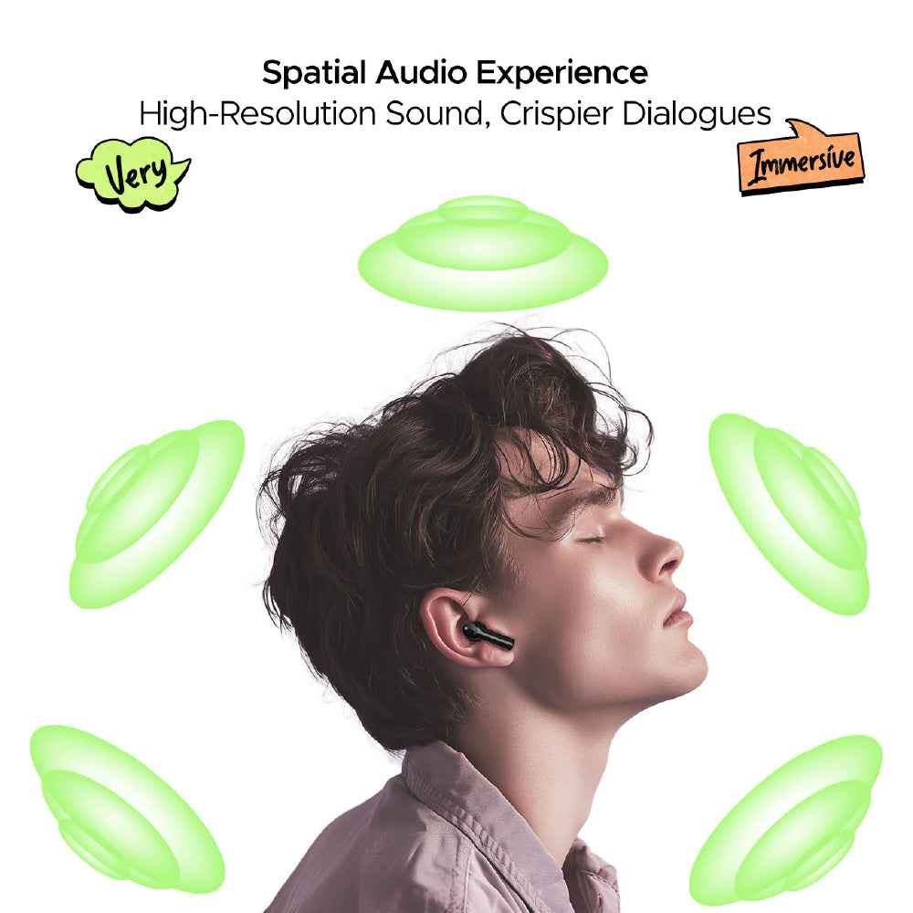 BoAt Airdopes 300 Wireless Earbuds with 50 Hours Playback, Quad Mics AI ENx™ Tech, ASAP™ Charge, Spatial Audio