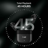 boAt Airdopes 91 Prime v5.3 Bluetooth TWS in Ear Earbuds Wireless Earphones with mic (Midnight Black) with Sounce Aidop Cover