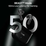 boAt Airdopes 91 Prime v5.3 Bluetooth TWS in Ear Earbuds Wireless Earphones with mic (Midnight Black) with Sounce Aidop Cover