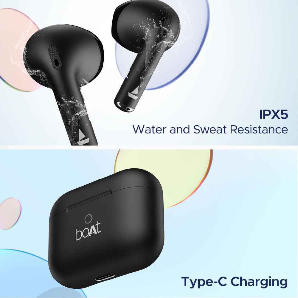 boAt Airdopes Ace TWS in Ear Earbuds with 35 HRS Playback, 13mm Drivers, Dual Mics ENx & Beast Mode(Active Black)