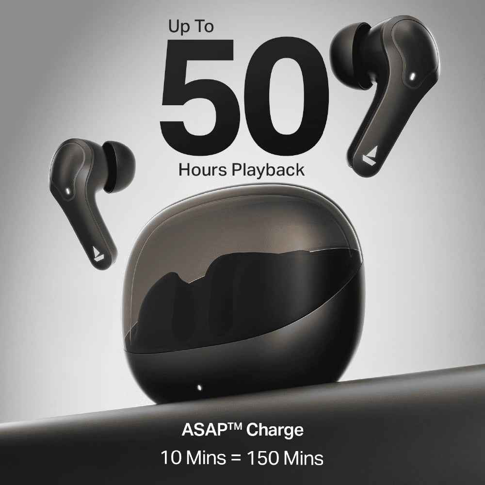 boAt Airdopes Plus 311 Wireless Earbuds with 50 Hours Playback, Dual Mics with ENx™ Technology, BEAST™ Mode, ASAP™ Charge
