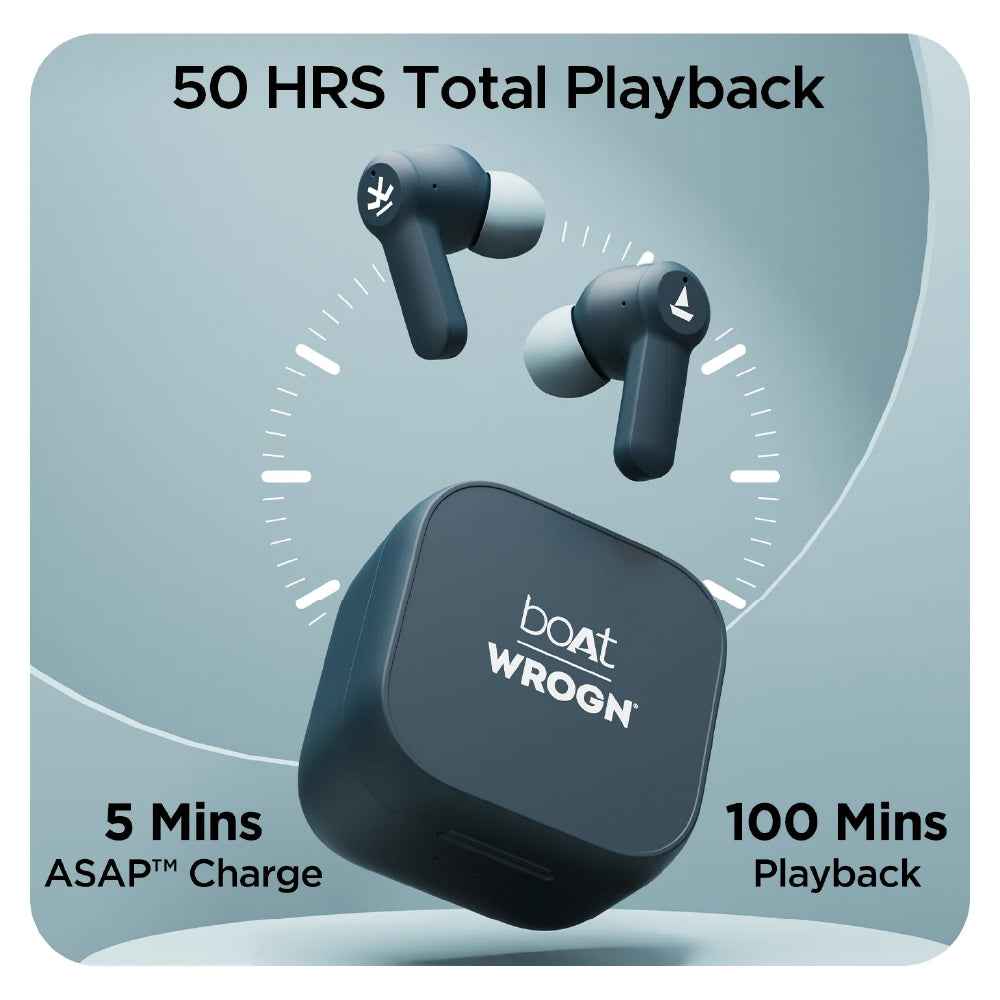 boAt Airdopes Crude Wireless Earbuds with 50 Hours Playback, ENx™ Technology, ASAP™ Charge, BEAST™ Mode, Bluetooth v5.3