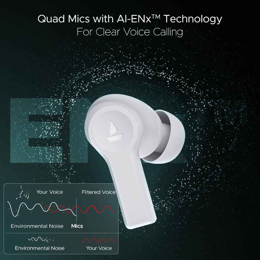 BoAt Airdopes Flex 454 ANC Wireless Earbuds with Active Noise Cancellation up to 32dB, BEAST™ Mode, 10mm Drivers, ASAP™ Charge