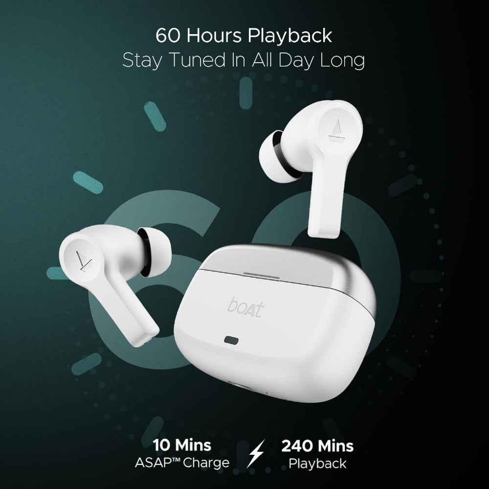 BoAt Airdopes Flex 454 ANC Wireless Earbuds with Active Noise Cancellation up to 32dB, BEAST™ Mode, 10mm Drivers, ASAP™ Charge