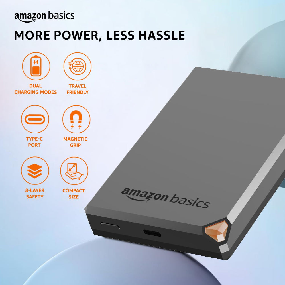 amazon basics 27000 mAh Power Bank | 22.5W Fast Charging | Triple Output | Smartphones, TWS, Speakers, Tablets, Micro USB Input (Black - CarrotKart | India's first Open Box ecommerce platform