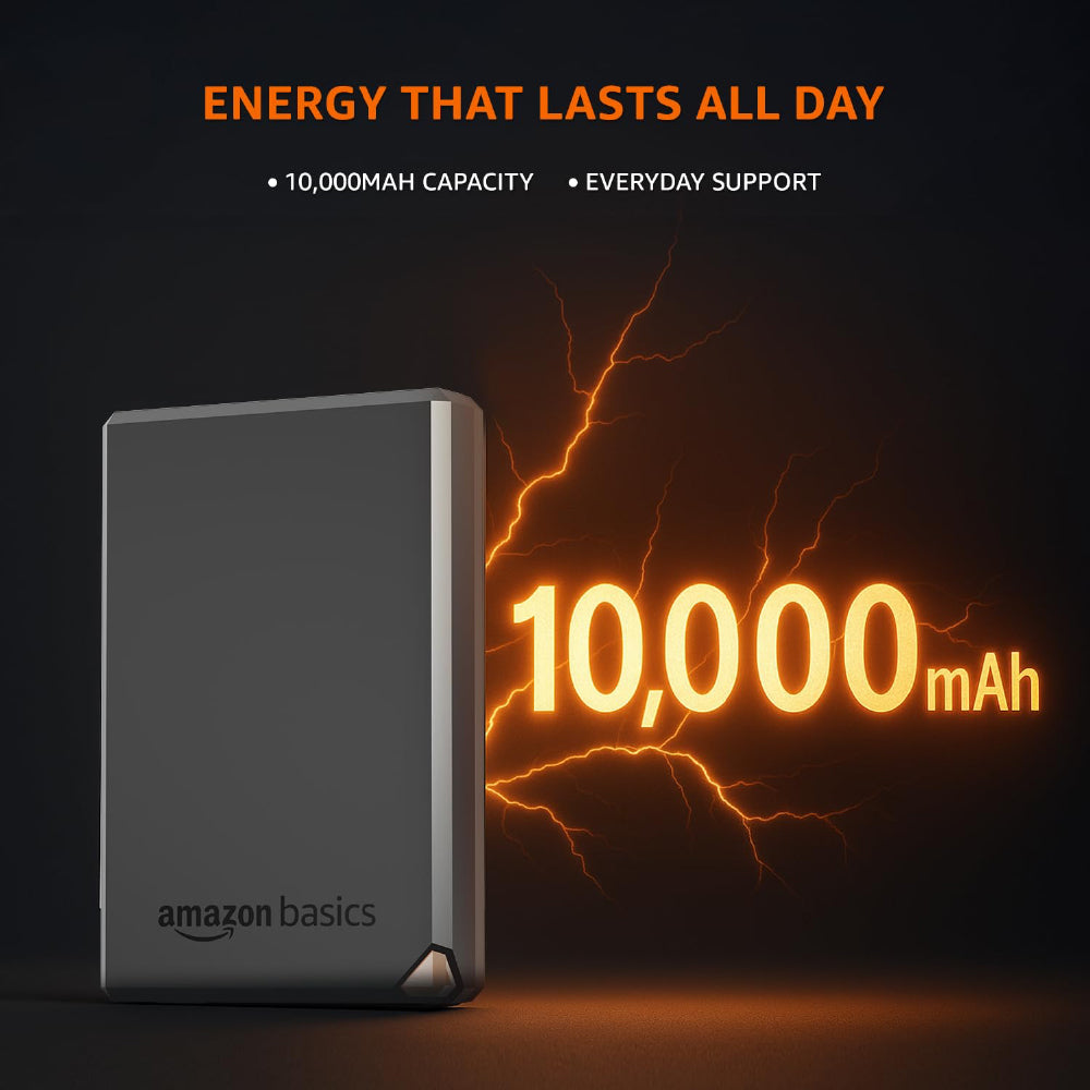 amazon basics 27000 mAh Power Bank | 22.5W Fast Charging | Triple Output | Smartphones, TWS, Speakers, Tablets, Micro USB Input (Black - CarrotKart | India's first Open Box ecommerce platform