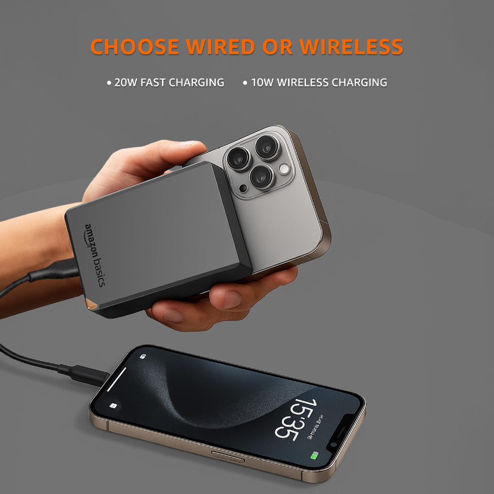 amazon basics 27000 mAh Power Bank | 22.5W Fast Charging | Triple Output | Smartphones, TWS, Speakers, Tablets, Micro USB Input (Black - CarrotKart | India's first Open Box ecommerce platform