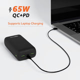 Amazon Basics 27000 Mah 65W Ultra Fast Charging Power Bank | USB Type-C Input, USB Type A Power Delivery (Input & Output) | Quick Charge | Two-Way Fast Charging (Black) - CarrotKart | India's first Open Box ecommerce platform