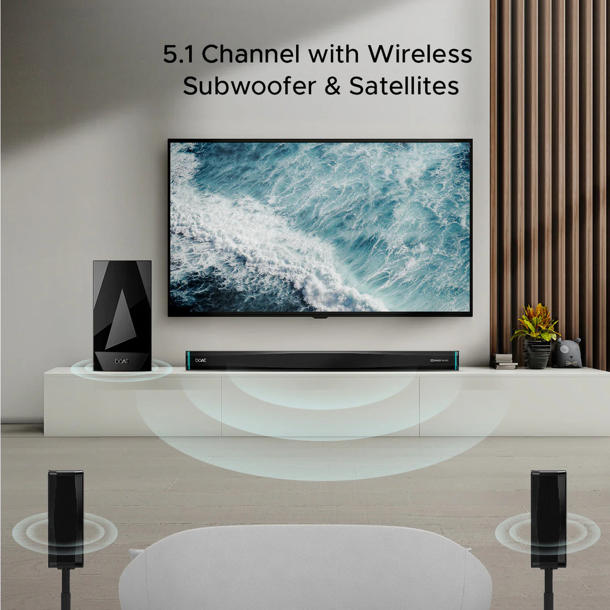 boAt Aavante Bar 5400DA 550W Dolby Atmos Soundbar 5.1 Channel - CarrotKart | India's first Open Box ecommerce platform