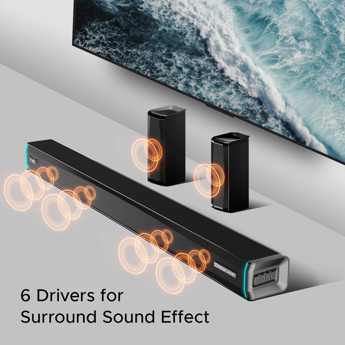 boAt Aavante Bar 5400DA 550W Dolby Atmos Soundbar 5.1 Channel - CarrotKart | India's first Open Box ecommerce platform