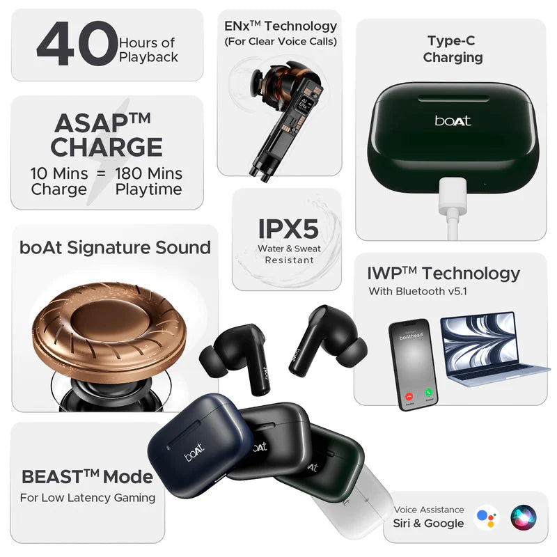 boAt Airdopes 161 True Wireless Earbuds 40Hr Battery - CarrotKart | India's first Open Box ecommerce platform