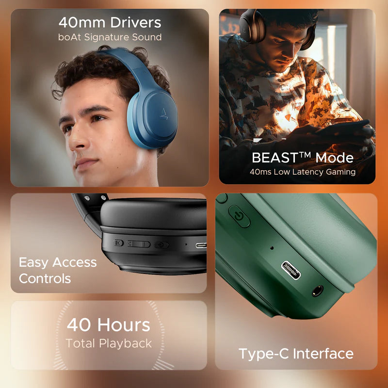 boAt Rockerz 430, 40ms Latency, 40H Battery, Stream Ad Free Music via App, Bluetooth Headset (Starry Night, On the Ear) - CarrotKart | India's first Open Box ecommerce platform