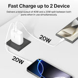 Belkin 40W (20W + 20W) Two Ports USB -C PD Wall Charger | Fast Charging for iPhone 17, Air, Pro, Pro Max, Samsung Galaxy S25, Google Pixel 10, iPad, AirPods, & More | 2 Years Warranty, White - CarrotKart | India's first Open Box ecommerce platform