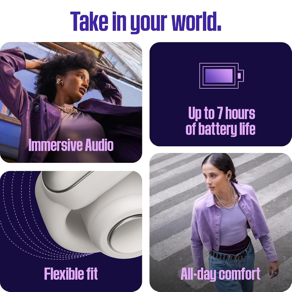 Bose New Ultra Open Earbuds with OpenAudio Technology, Open Ear Wireless Earbuds, Up to 48 Hours of Battery Life - Black - CarrotKart | India's first Open Box ecommerce platform
