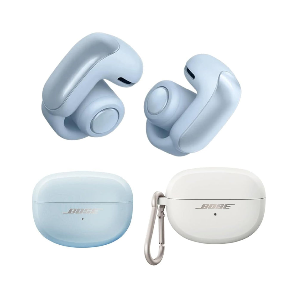 Bose Ultra Open Earbuds with Immersive Audio, Open Ear Wireless Clip on Earbuds for Comfort, OpenAudio for Awareness, Bundle Silicone Case Cover for Ultra Open Earbuds (Moonstone Blue) - CarrotKart | India's first Open Box ecommerce platform