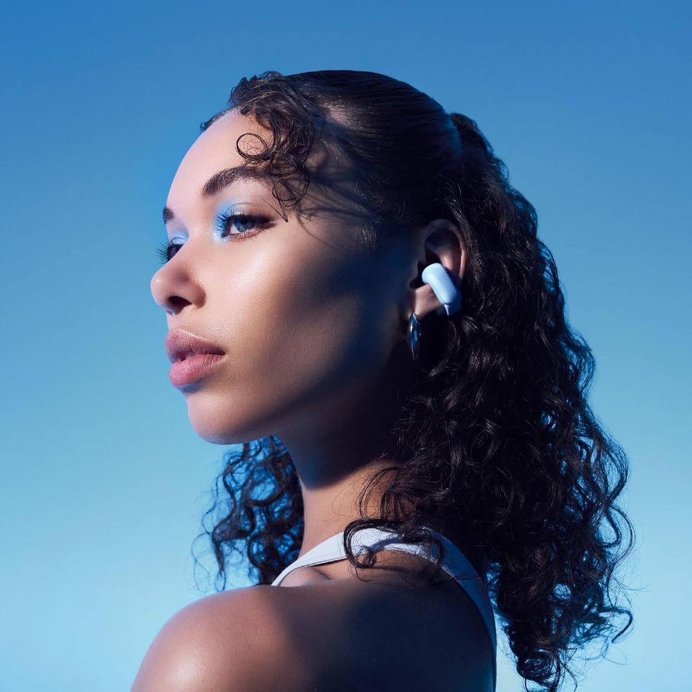 Bose Ultra Open Earbuds with Immersive Audio, Open Ear Wireless Clip on Earbuds for Comfort, OpenAudio for Awareness, Bundle Silicone Case Cover for Ultra Open Earbuds (Moonstone Blue) - CarrotKart | India's first Open Box ecommerce platform