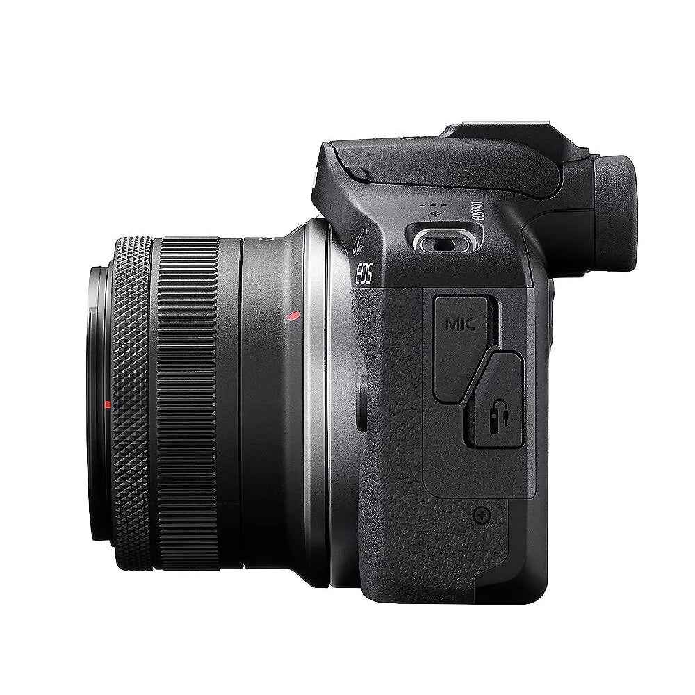 Canon EOS R100 Mirrorless Camera RF-S18-45mm F4.5-6.3 is STM Lens Kit, 24.1 Megapixel CMOS (APS-C) Sensor, 4K Video, RF Mount, Black