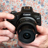 Canon EOS R100 Mirrorless Camera RF-S18-45mm F4.5-6.3 is STM Lens Kit, 24.1 Megapixel CMOS (APS-C) Sensor, 4K Video, RF Mount, Black
