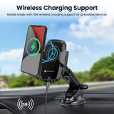 Portronics Charge Clamp 2 15W Wireless Charging Phone Holder - CarrotKart | India's first Open Box ecommerce platform