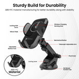 Portronics Charge Clamp 2 15W Wireless Charging Phone Holder - CarrotKart | India's first Open Box ecommerce platform