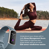 Fitbit Charge 5 Advanced Health & Fitness Tracker with Built-in GPS, Stress Management, Sleep Tools, 24/7 Heart Rate, SpO2 & More, Steel Blue/Platinum, One Size (S & L Bands Included) - CarrotKart | India's first Open Box ecommerce platform