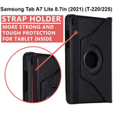 CEDO Samsung Tab A7 Lite (8.7 inch) Flip Cover | Leather Finish | 360 Degree Rotate Back Cover | Shockproof Back Cover Case for Samsung Galaxy Tab A7 Lite (8.7 inch) (2021) SM-T220 / T225 (Black) - CarrotKart | India's first Open Box ecommerce platform