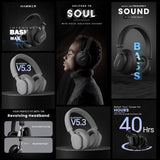 HAMMER Bash Max Over The Ear Wireless Bluetooth Headphones with Mic, Touch Control, Deep Bass, Upto 40 Hours Playtime, Bluetooth 5.3, Workout/Travel (Black) - CarrotKart | India's first Open Box ecommerce platform