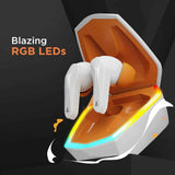 Boat Immortal 121 TWS Earbuds with Beast™ Mode(40ms Low Latency) for Gaming, 40H Playtime, Blazing LEDs, Quad Mics ENx™, Boat Signature Sound, ASAP™ Charge(10 Mins= 180 Mins)(White Sabre)