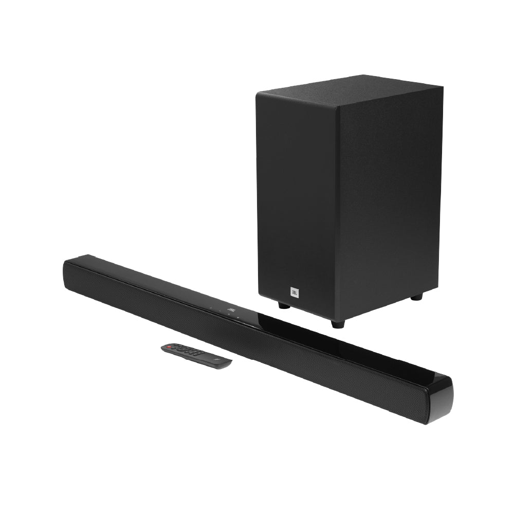 JBL Cinema SB190 Deep Bass, Dolby Atmos Soundbar with Wireless Subwoofer for Extra Deep Bass, 2.1 Channel with Remote, Sound Mode for Voice Clarity, HDMI eARC, Bluetooth & Optical Connectivity (380W) - CarrotKart | India's first Open Box ecommerce platform