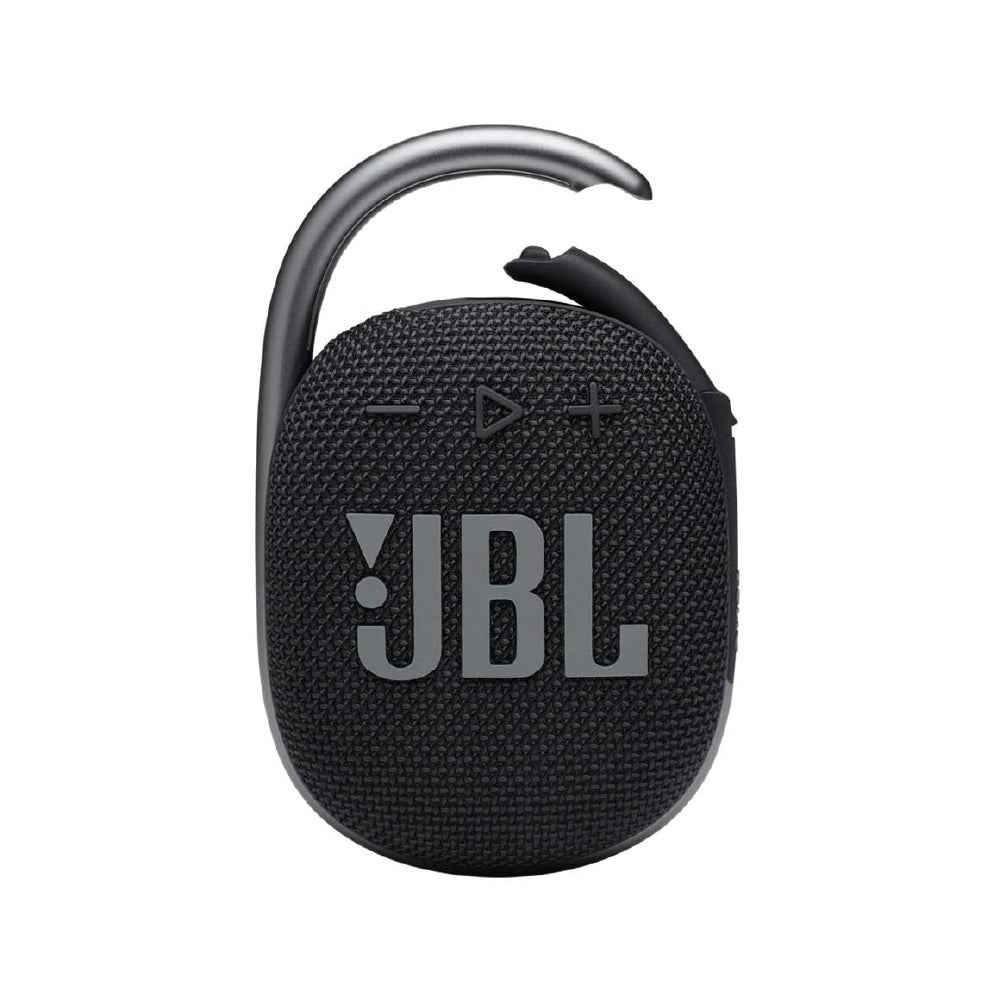 JBL Clip 4, Wireless Ultra Portable Bluetooth Speaker, Pro Sound, Integrated Carabiner, Vibrant Colors with Rugged Fabric Design, Dust & Waterproof, Type C (Without Mic, Black)