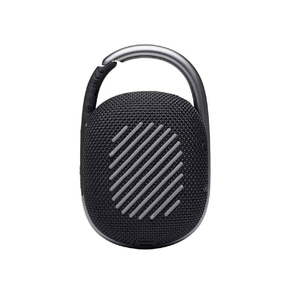 JBL Clip 4, Wireless Ultra Portable Bluetooth Speaker, Pro Sound, Integrated Carabiner, Vibrant Colors with Rugged Fabric Design, Dust & Waterproof, Type C (Without Mic, Black)